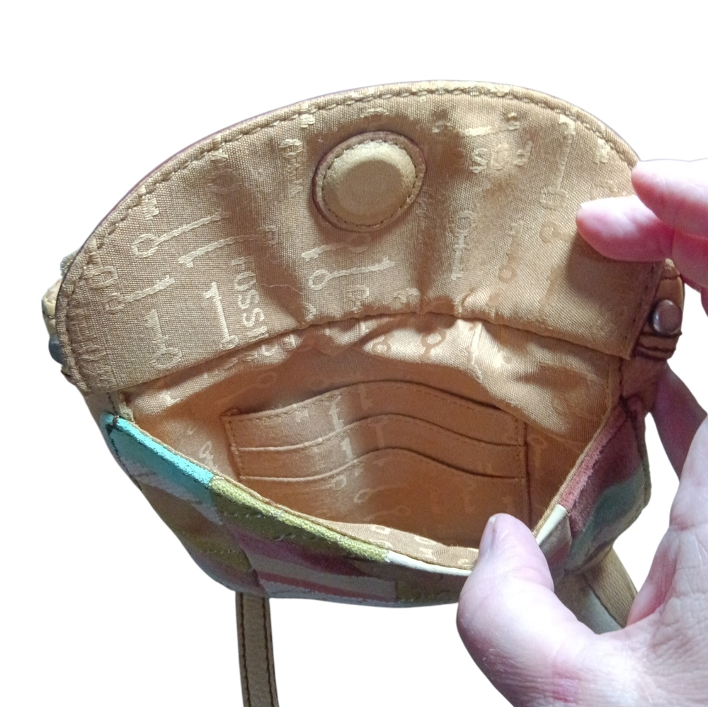 Fossil Tan And Multicolor Patchwork Crossbody Bag… - image 5